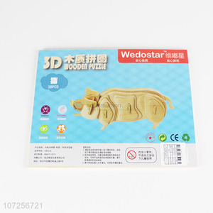 Good Quality Animal Model 3D Wooden Puzzle Educational Toy