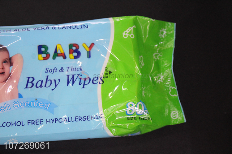 New 80Pcs Soft And Thick Fresh Scented Baby Cleaning Wipes