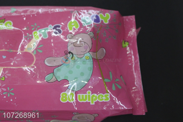 Lowest Price Cute Cartoon Baby Wipes 80Pcs Cleaning Use Wipes