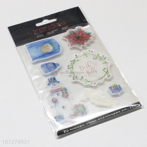 Low price Christmas decoration transparent stamps kids toy