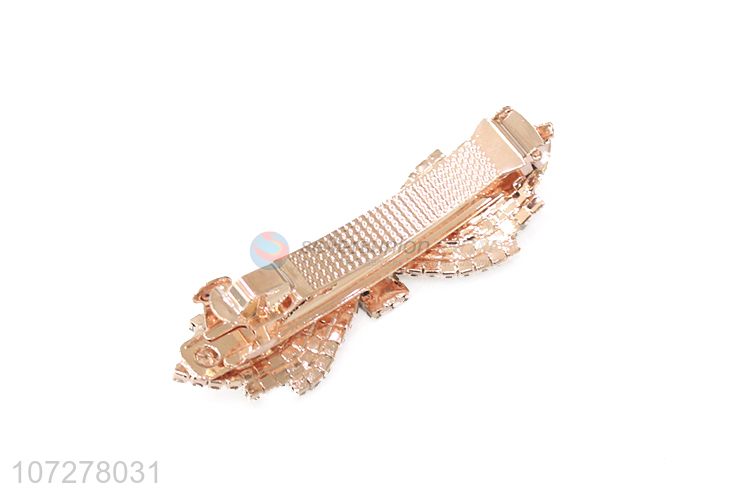 New Design Rhinestone Hair Clip Fashion Alloy Spring Clip