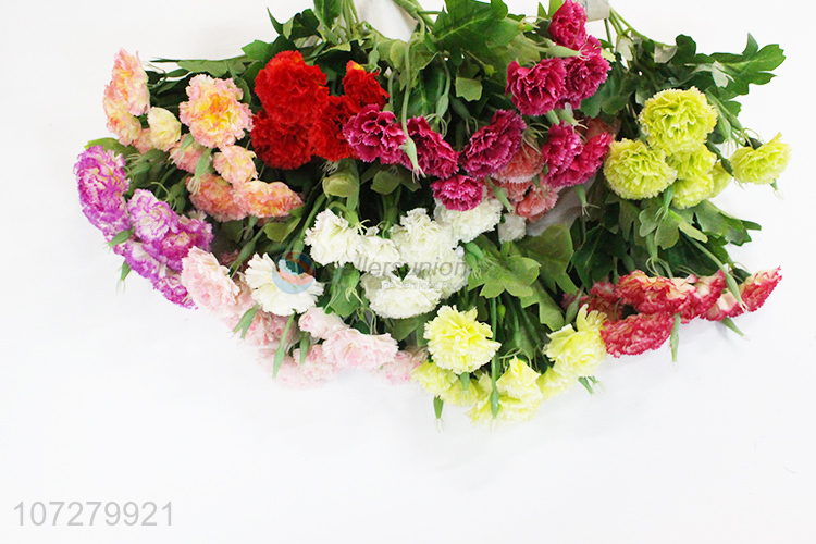 High quality elegant fake carnation silk cloth flowers for decoration