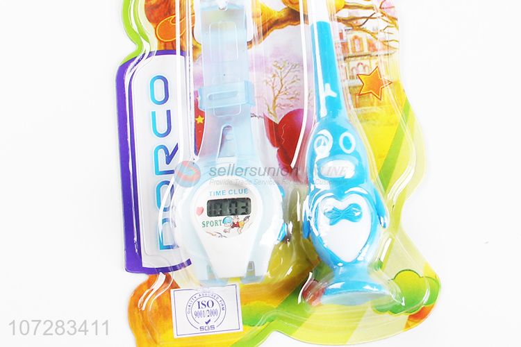 Wholesale popular kids plastic toothbrush with toy watch