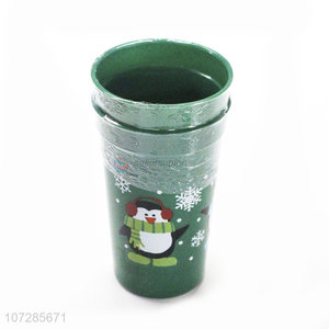 Wholesale Christmas Snowflake Penguin Pattern Plastic Cup