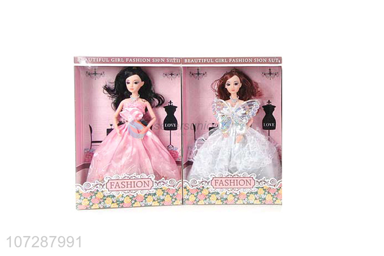 Hot Selling 11 Joints 3D Eyeball Wedding Dress Girls Doll Toy