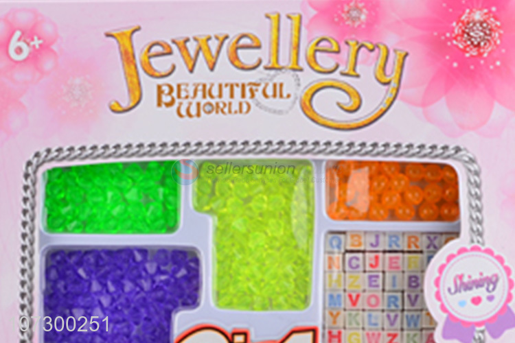 Hot Style Diy Colorful Non-Toxic Bead Kits 2 In 1 Kids Bead Jewelry Sets