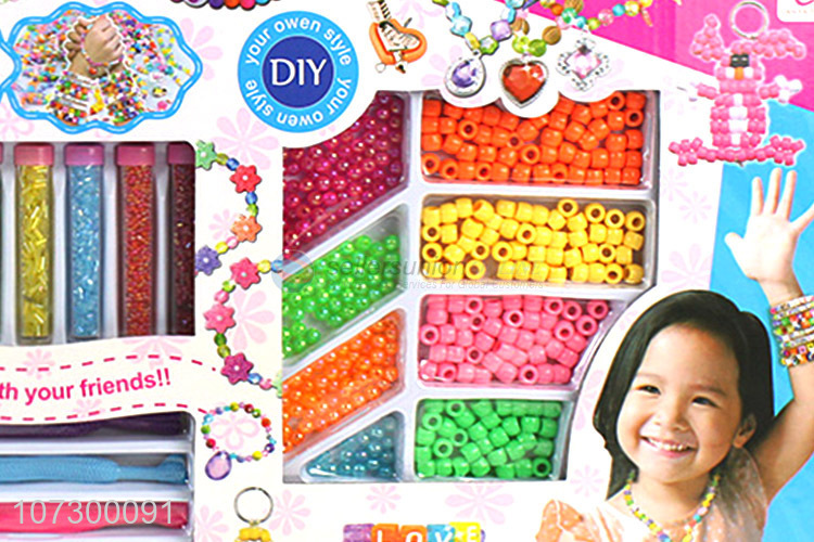 Premium Quality Diy Kids Beautiful Jewelry Beads Set Plastic Girl Toy