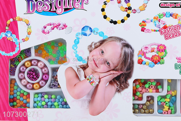 New Kids Craft Kits For Girls Plastic Beads Toys Making Diy Jewelry Set