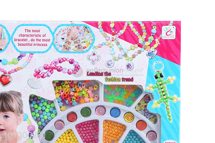 Promotion Gift Colorful Fashion Girls Beauty Play Bead Set Jewelry Toy Set