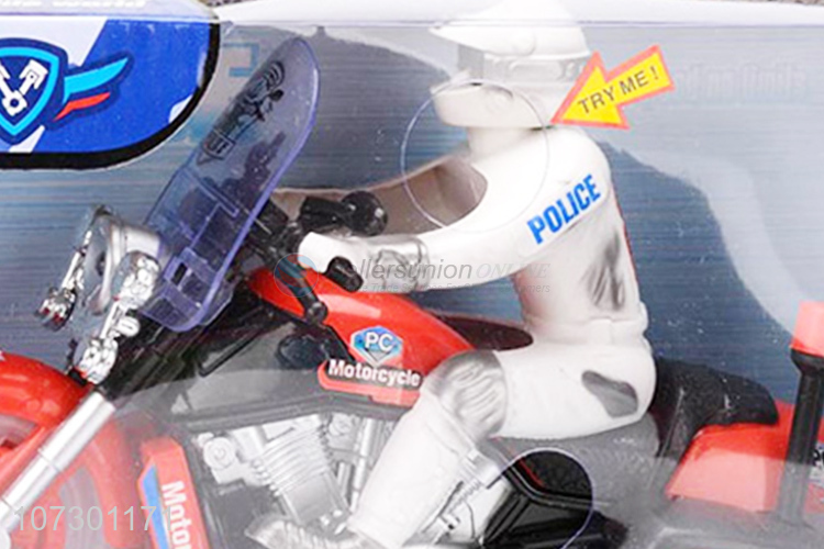 High Quality Inertial Police Motorcycle Toy With Light Music For Kids