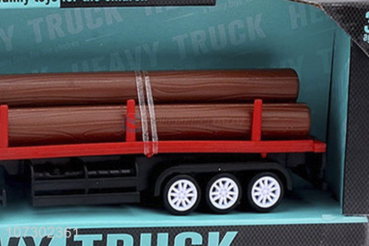 Competitive Price Inertia Heavy Trailer Truck Toy Carrying Wood For Kids