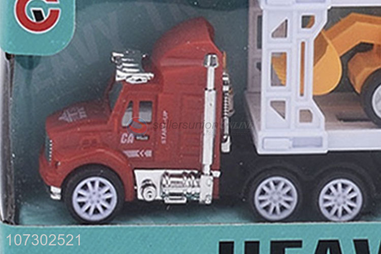 Top Selling Childrens Gift Plastic Inertia Heavy Trailer Truck Toy Carrying Engineering Vehicle