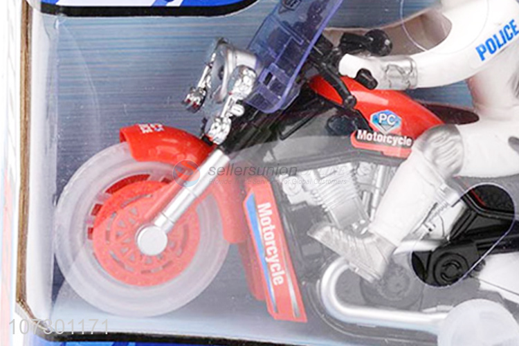 High Quality Inertial Police Motorcycle Toy With Light Music For Kids