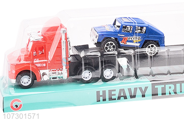 Direct Price Inertial Heavy Trailer Truck Carrying Two Cars For Kids