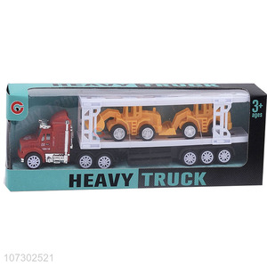 Top Selling Childrens Gift Plastic Inertia Heavy Trailer Truck Toy Carrying Engineering Vehicle