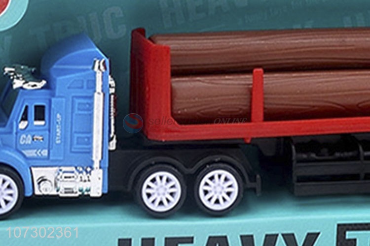 Competitive Price Inertia Heavy Trailer Truck Toy Carrying Wood For Kids