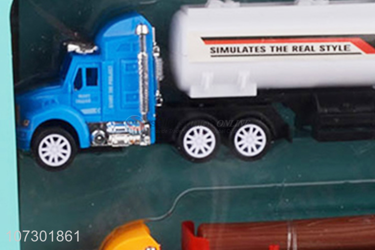 Personalized Popular Inertia Oil Tank Truck Container Heavy Trailer Truck Set Toys