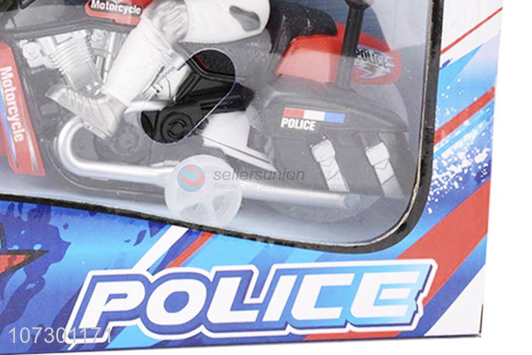 High Quality Inertial Police Motorcycle Toy With Light Music For Kids