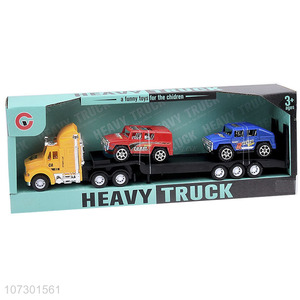 Personalized Popular Inertial Heavy Trailer Truck Toy With Two Cars For Kids