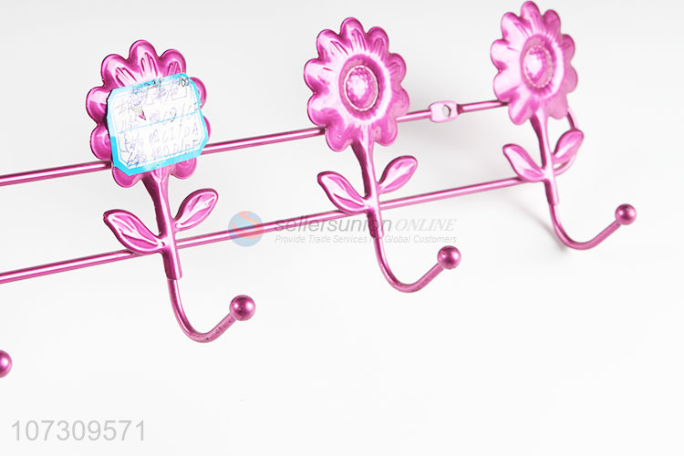 Bottom Price Colorful Sunflowers Design Household Iron Wire Wall Mounted Hanger Hook