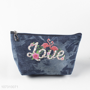 Professional supply popular denim ladies purse girl clutch bag