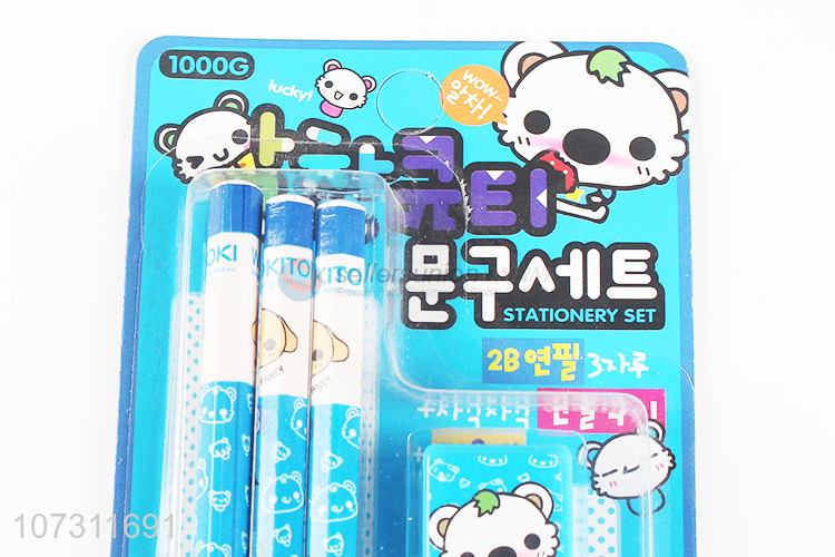 Wholesale Wooden Pencils With Cartoon Eraser Set