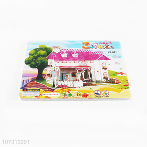 Good market children paper puzzle 3D house puzzle toy