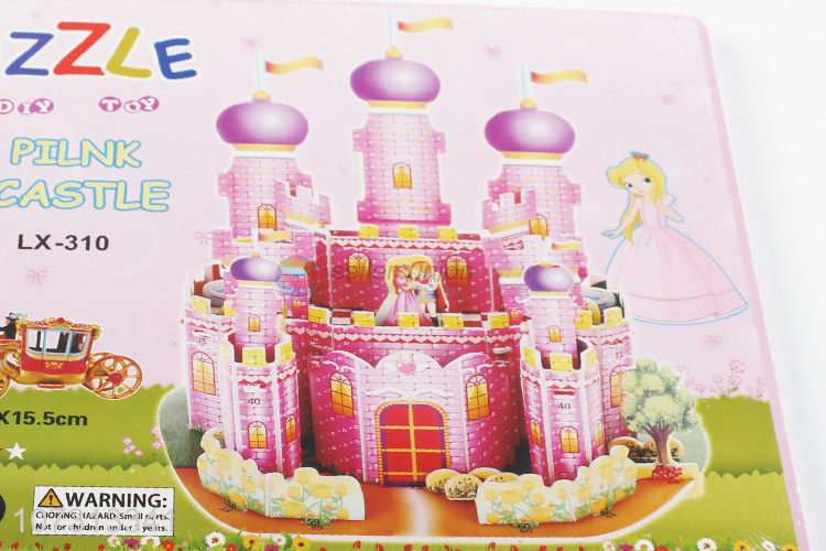 Latest style kids educational toy 3d castle jigsaw puzzle