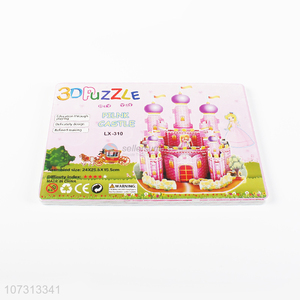 Latest style kids educational toy 3d castle jigsaw puzzle