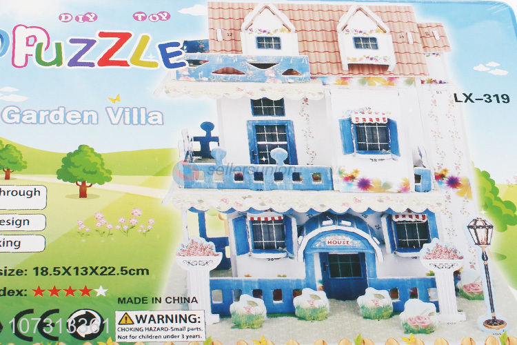 Superior quality 3d garden villa puzzle jigsaw kids DIY toys