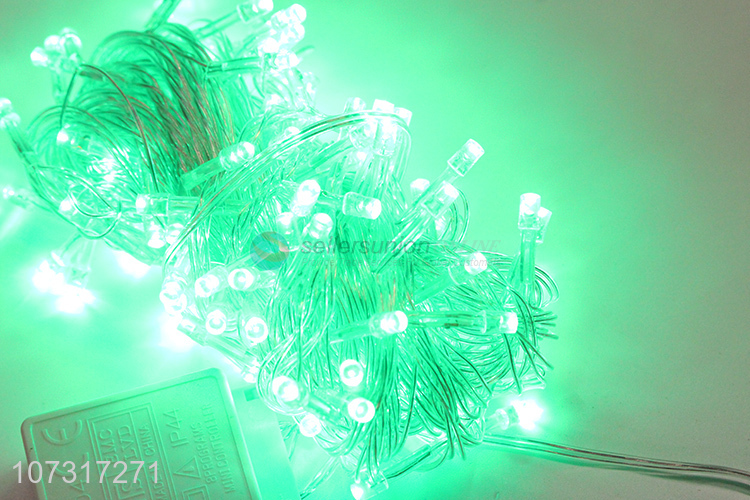 Custom Green Light 100 LED Transparent Wire V5 String Lights