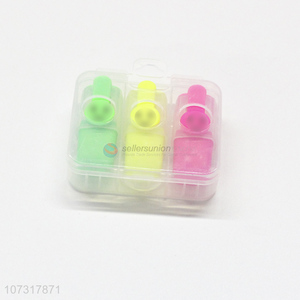 China maker 3pcs fluorescent colors quick-dry plastic highlighter pen