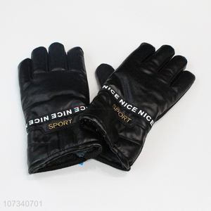 Popular products winter windproof pu leather sports gloves for men