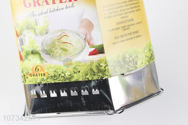 Contracted Design Six Sides Multipurpose Stainless Steel Vegetable Grater With Handle