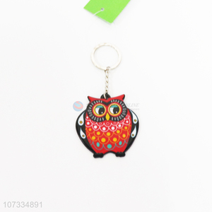 Most popular acrylic owl key chain single-sided printing single-sided enamel keyring