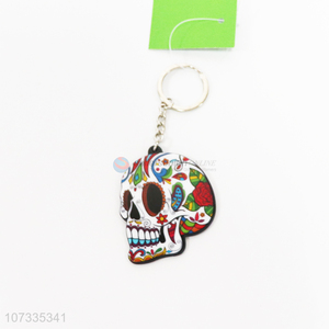 Hot selling acrylic skull key chain double-sided printing double-sided enamel keyring