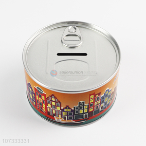 Fashion Printing Tin Can Piggy Bank Round Money Box