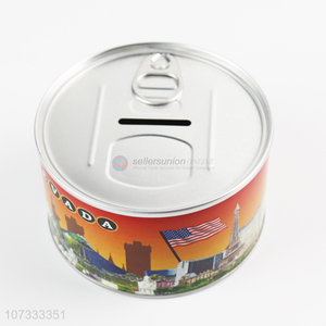 New Arrival Tin Can Piggy Bank Round Money Box