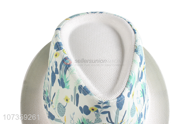 Fashion Style Color Printing Straw Fedora Hats