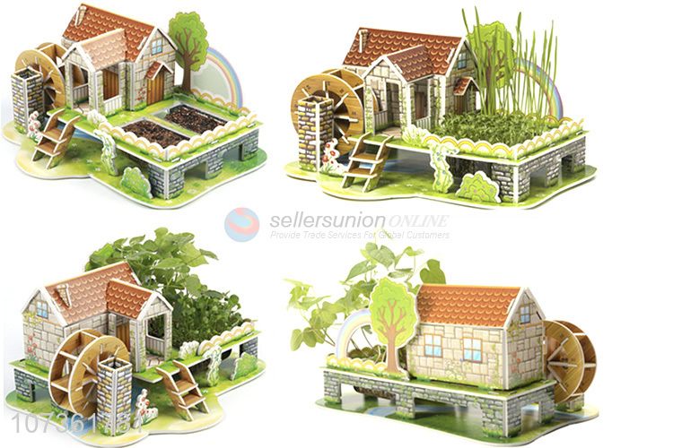 Factory Wholesale 3D Planting Puzzle Rainbow House Kids Educational Toys Game