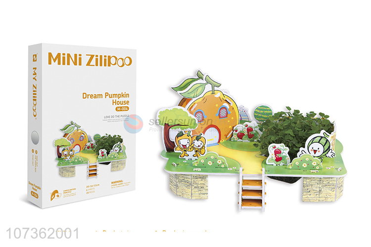 Top Selling Dream Pumpkin House Diy Planting Puzzle Toy Kids Educational Toy