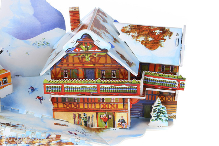 Promotional Toys Russian Intelligent 3D Carton Castle Children Ski Resort Puzzle Toy