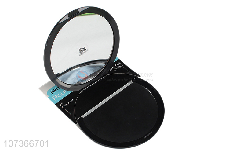 Good market round compact mirror 5X magnification pocket makeup mirror