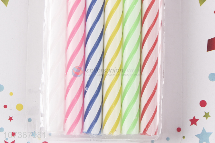 Factory Wholesale Colorful Spiral Paraffin Wax Birthday Cake Candle