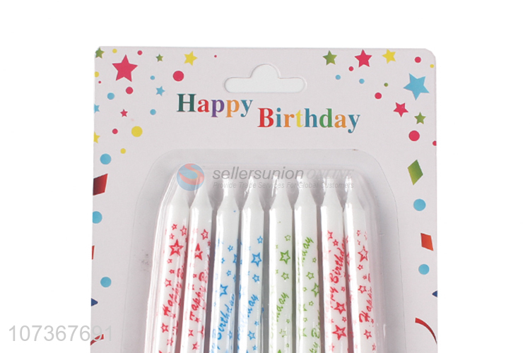 Personalized Popular Paraffin Waxcandles Happy Birthday Cake Candles In Holders