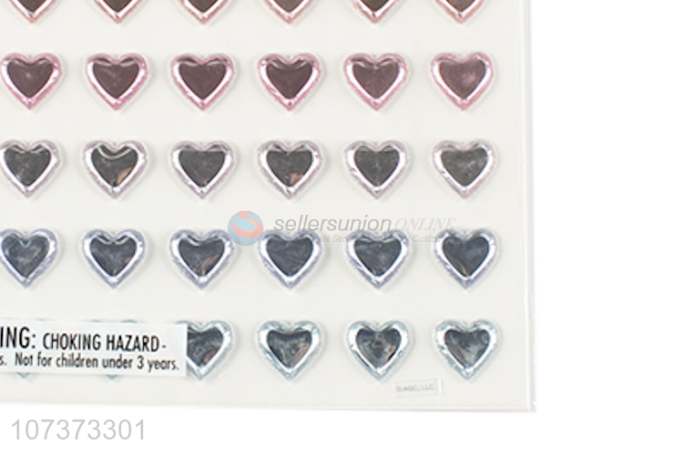 Latest design puffy laser heart stickers 3d stickers