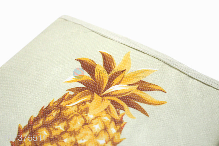 Low price pineapple printed foldable non-woven storage box for home decoration