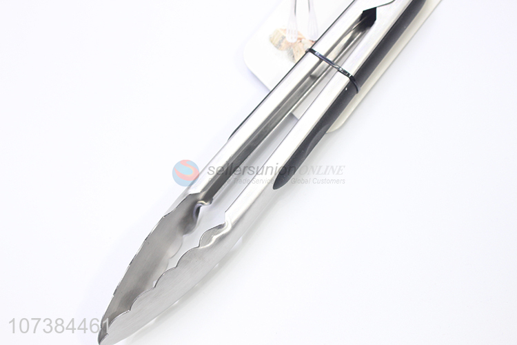 Best selling 9 inch kitchen cooking tools stainless steel food tongs