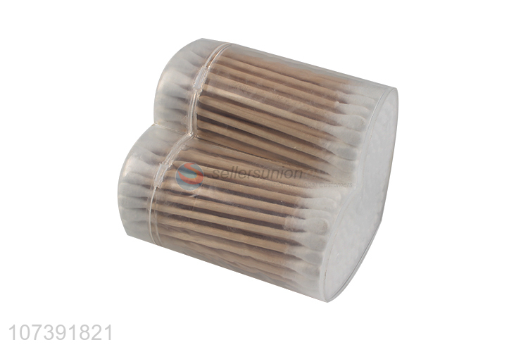 Bottom Price Heart Shape Plastic Box Packaging 190 Count Cotton Swabs