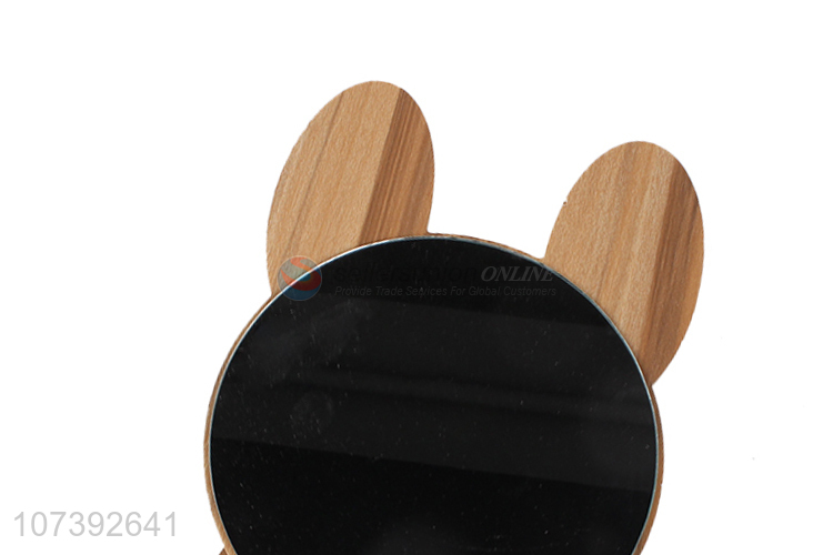 Wholesale Single Side Cute Rabbit Design Makeup Mirror Wood Table Mirror